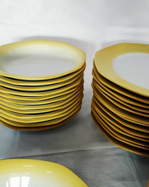 SERVIZIO PIATTI SELTMANN WEIDEN BORDO GIALLO X 12 PERSONE