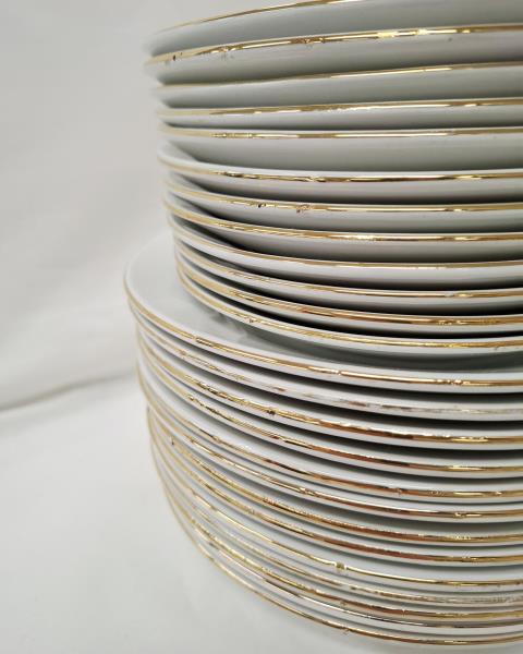 SERVIZIO PIATTI X 12  LAVENO BORDO DORATO