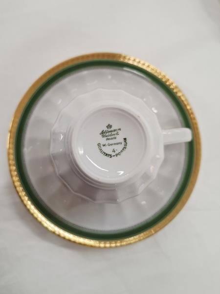 SERVIZIO TE' BAVARIA BORDO VERDE DORATO X 6 PERSONE