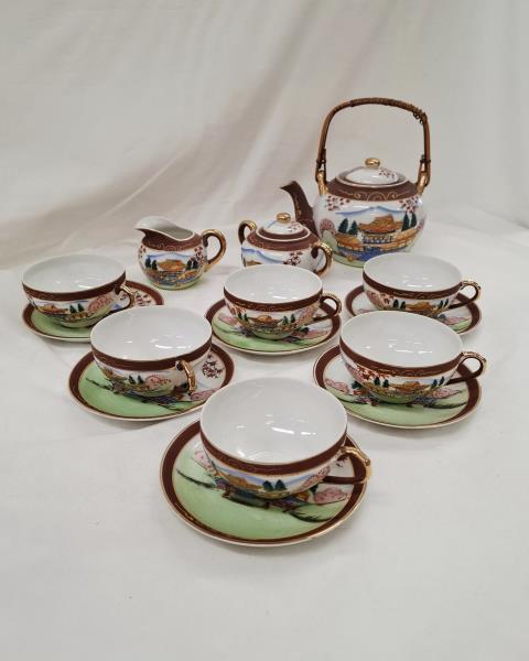 SERVIZIO TE' SATSUMA MORIAGE FINE CHINA VINTAGE X 6 PERSONE