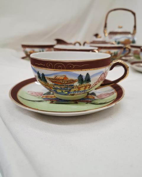 SERVIZIO TE' SATSUMA MORIAGE FINE CHINA VINTAGE X 6 PERSONE