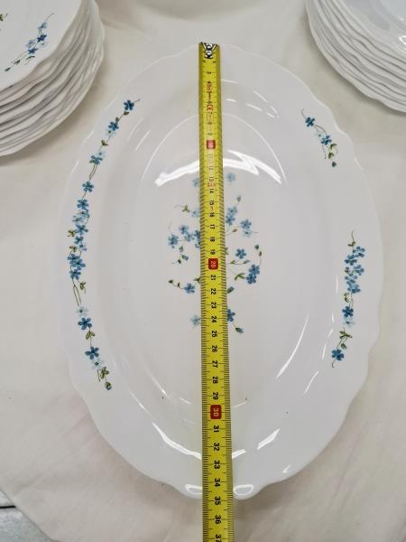 SET 12+12+2 PIATTI ARCOPAL FIORELLINI AZZURRI