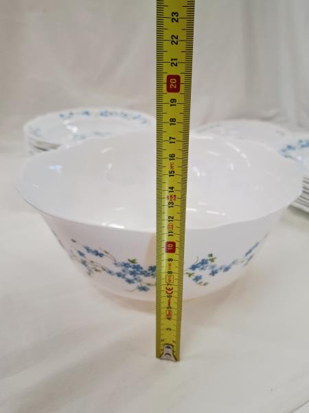 SET 12+12+2 PIATTI ARCOPAL FIORELLINI AZZURRI