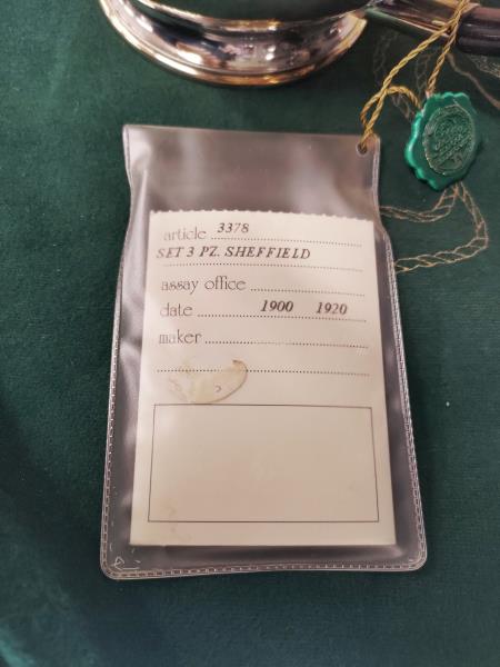 SET 3 PEZZI SHEFFIELD1890/1920