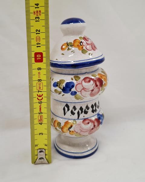 SET 5 BARATTOLI CUCINA CERAMICA FIORI ROSSI E BLU