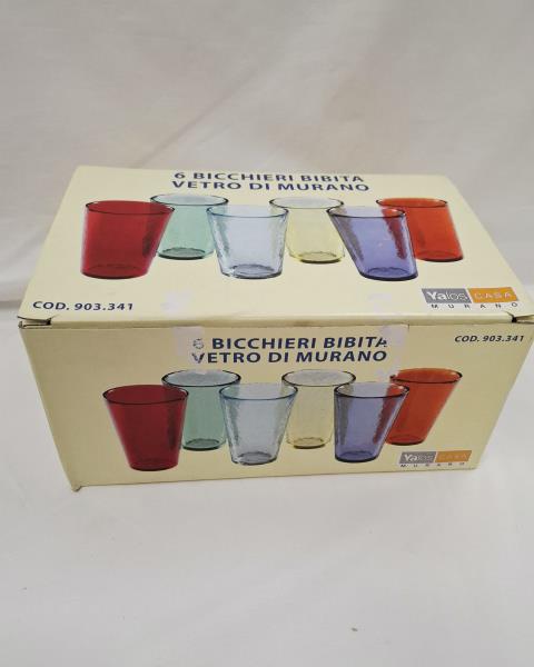 SET 6 BICCHIERI BIBITA MURANO YALOS CASA