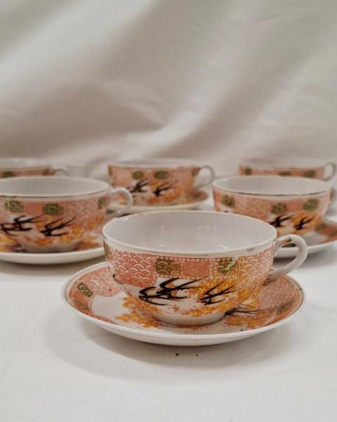 SET 6 TAZZE GIAPPONESI PORCELLANA RONDINI