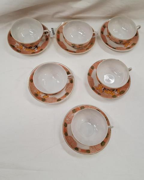 SET 6 TAZZE GIAPPONESI PORCELLANA RONDINI