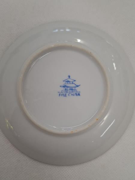 SET 6 TAZZINE SATSUMA MORIAGE FINE CHINA BLU CON ZUCCHERIERA