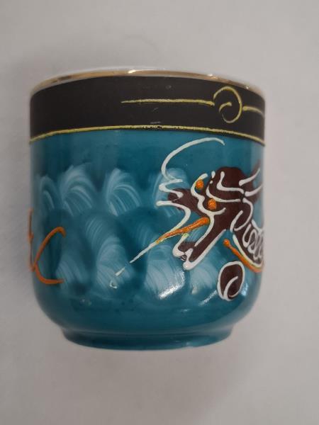 SET 6 TAZZINE SATSUMA MORIAGE FINE CHINA BLU CON ZUCCHERIERA