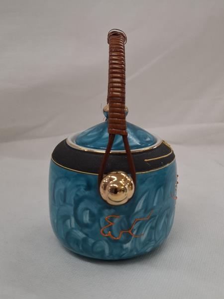 SET 6 TAZZINE SATSUMA MORIAGE FINE CHINA BLU CON ZUCCHERIERA