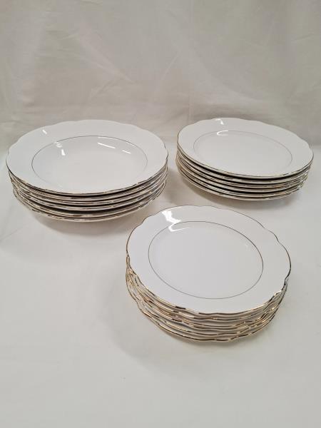 SET 6+6+6 PIATTI LAVENO BORDO DORATO