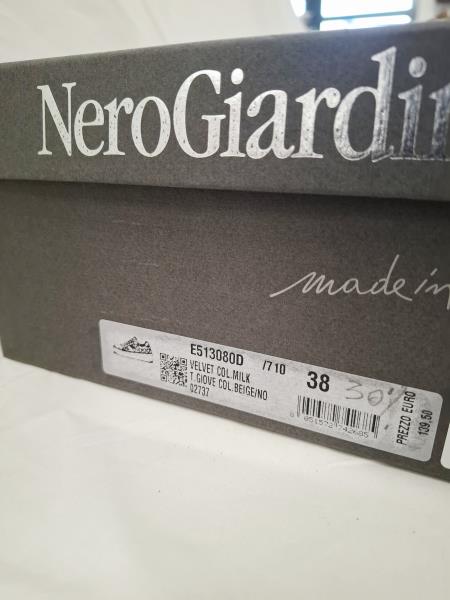 SNEAKERS NERO GIARDINI BEIGE DORATE N 38