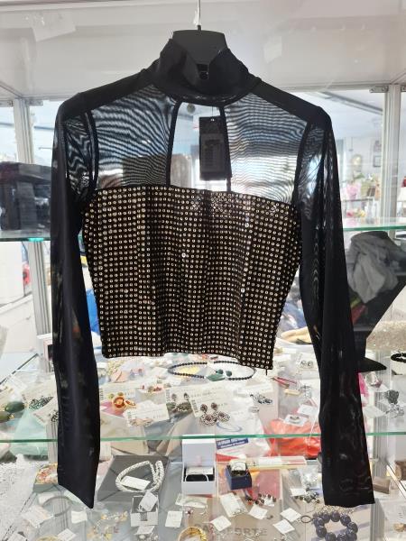 SOTTOGIACCA GUESS NERO PAILLETTES TG XS NUOVO!