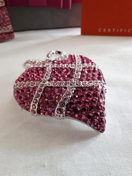 SPILLA SWAROVSKI CUORE STRASS ROSA