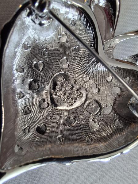 SPILLA SWAROVSKI CUORE STRASS ROSA