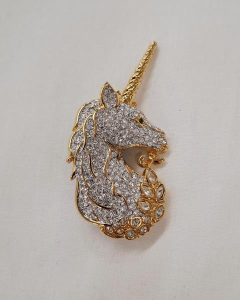 SPILLA UNICORNO SWAROVSKI ANNI '90