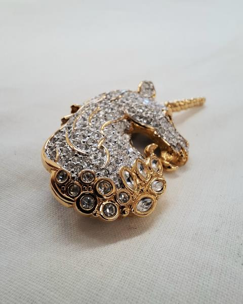 SPILLA UNICORNO SWAROVSKI ANNI '90