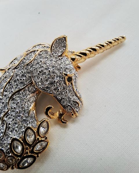 SPILLA UNICORNO SWAROVSKI ANNI '90