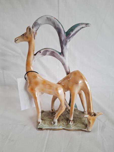 STATUINA COPPIA GIRAFFE VINTAGE F. MORI