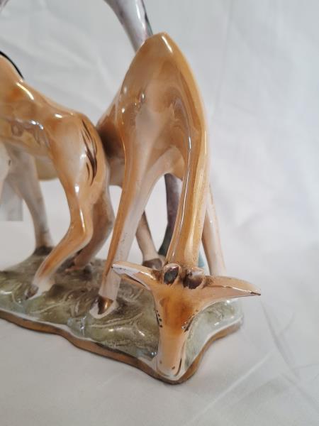 STATUINA COPPIA GIRAFFE VINTAGE F. MORI