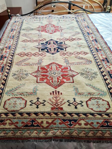 TAPPETO BEIGE FORME GEOMETRICHE PICCOLE FRANGE