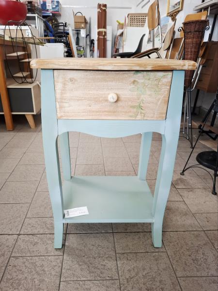 TAVOLINO VERDE CASSETTO BEIGE FOGLIE