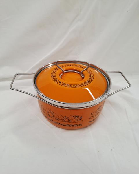 TEGAME SILTAL ARANCIONE SMALTATO VINTAGE DIAM 18 CM