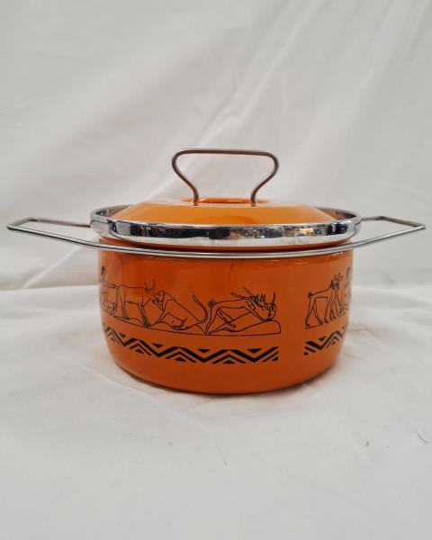 TEGAME SILTAL ARANCIONE SMALTATO VINTAGE DIAM 18 CM