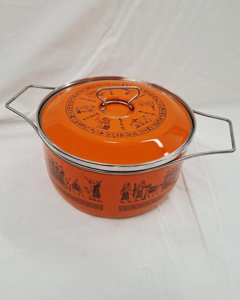 TEGAME SILTAL ARANCIONE SMALTATO VINTAGE DIAM 26 CM