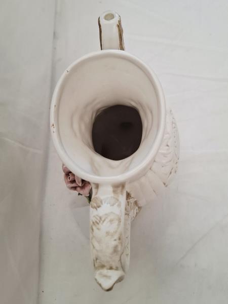 TEIERA CAPODIMONTE CERAMICA BIANCA FIORI