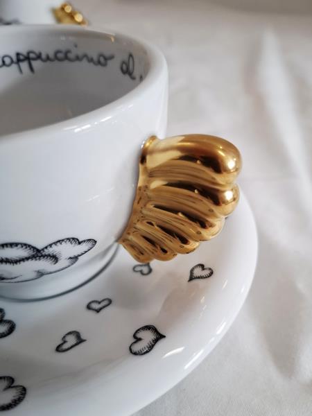 THUN COPPIA TAZZINE ALI DORATE CAPPUCCINO AL VOLO