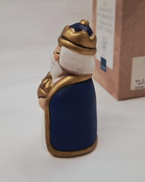 THUN STATUINA RE MAGIO BARBA PRESEPE CLASSICO MANTELLO BLU