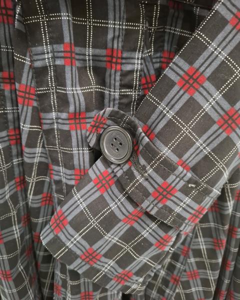 TRENCH PHARD FANTASIA SCACCHI NERO ROSSI TG XS