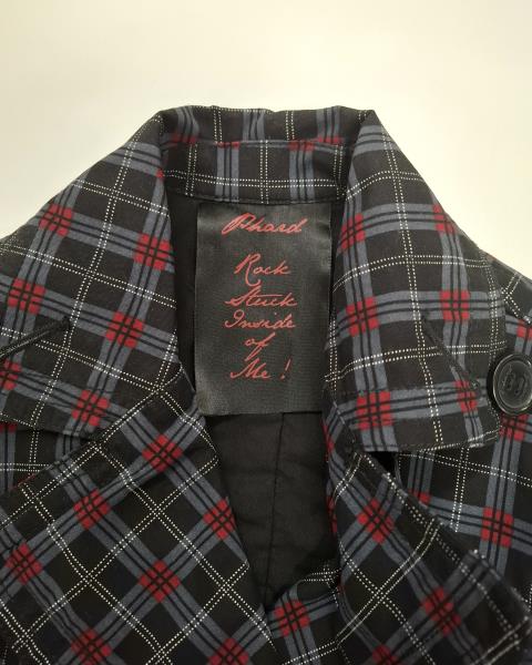 TRENCH PHARD FANTASIA SCACCHI NERO ROSSI TG XS