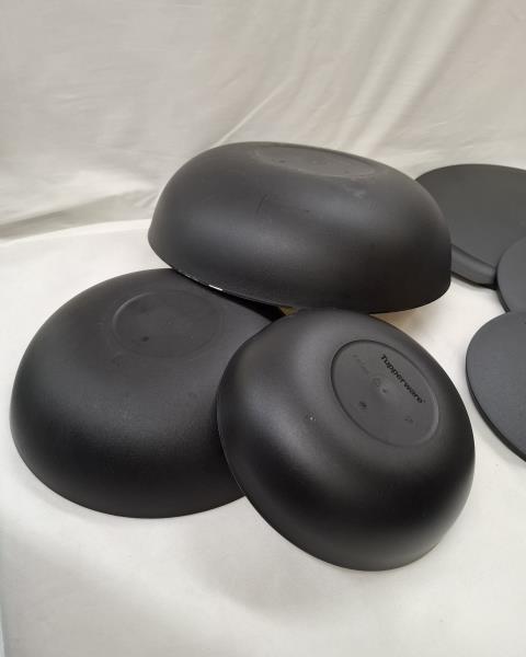 TRIS CIOTOLE TUPPERWARE NERE DORATE + COPERCHI