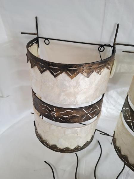 TRIS PORTALAMPADA MADREPERLA STILE ETNICO