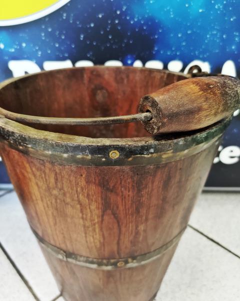 TRIS TINOZZE LEGNO D'EPOCA