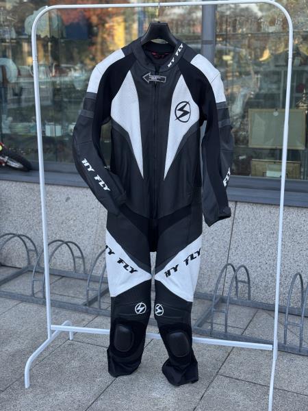 TUTA DA MOTO HY FLY BIANCA NERA TG 48