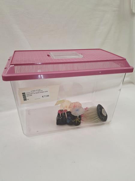 VASCHETTA PESCI ROSA CON DECORI