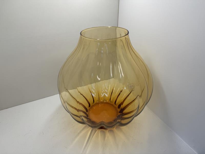 VASO VETRO BOMBATO IVV MARRONE SFUMATO