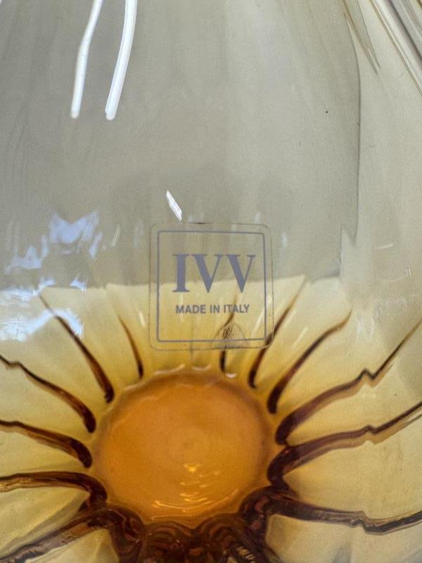 VASO VETRO BOMBATO IVV MARRONE SFUMATO