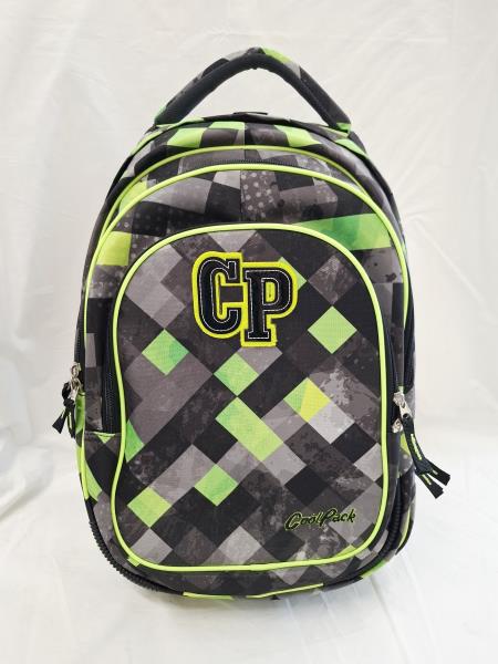 ZAINO SCUOLA COOL PACK VERDE NERO SCACCHI