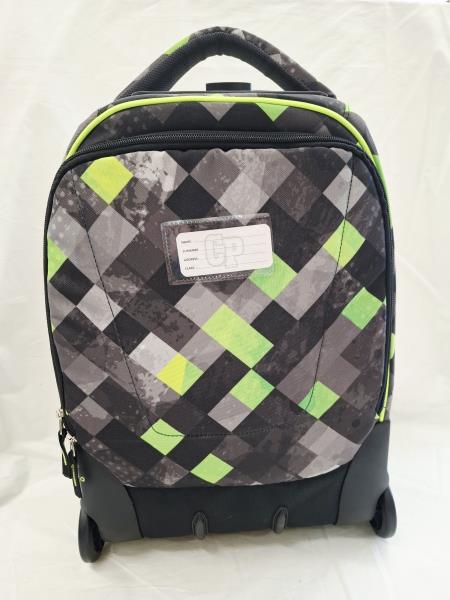ZAINO SCUOLA COOL PACK VERDE NERO SCACCHI
