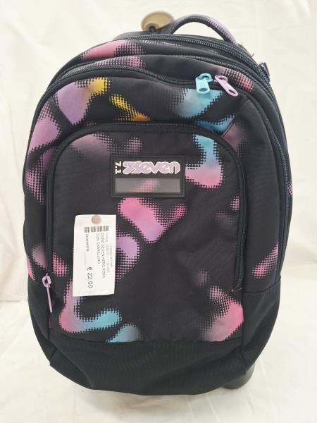 ZAINO SEVEN NERO ROSA CON CARRELLINO