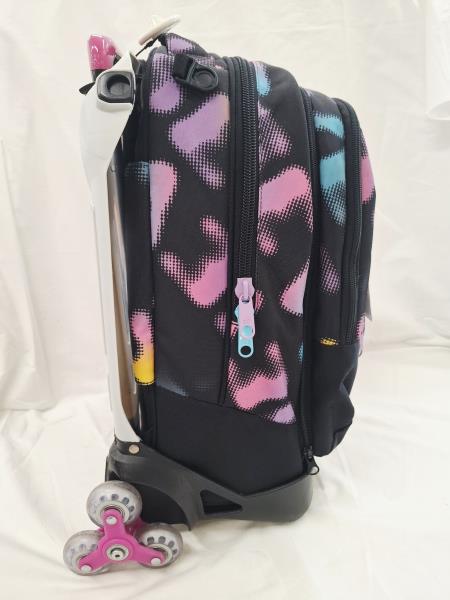 ZAINO SEVEN NERO ROSA CON CARRELLINO