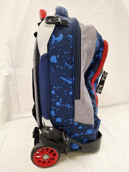 ZAINO TROLLEY SEVEN BLU ZIP ROSSA